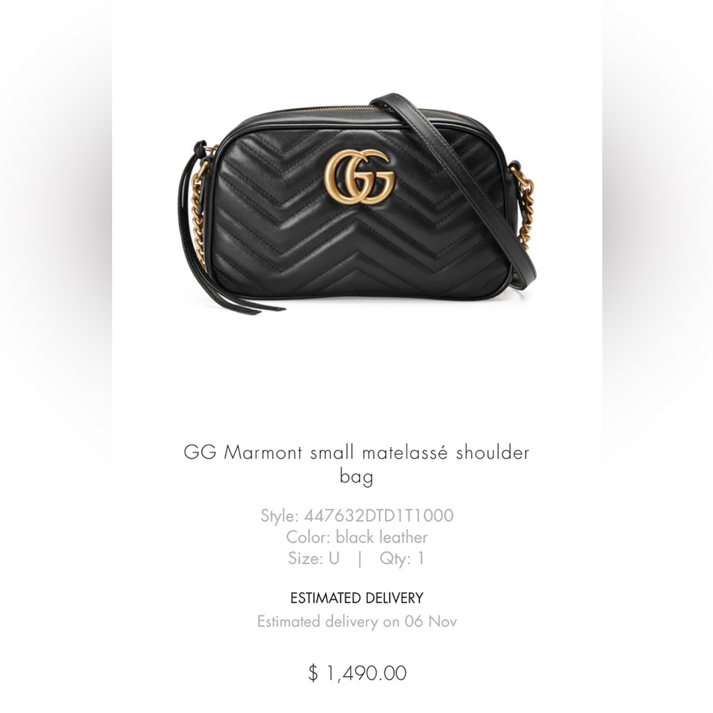 Small gucci marmont metalasse shoulder bag authentic comes with box
